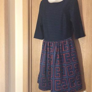 Geometric Patterned Fit & Flare Dress